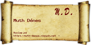 Muth Dénes névjegykártya